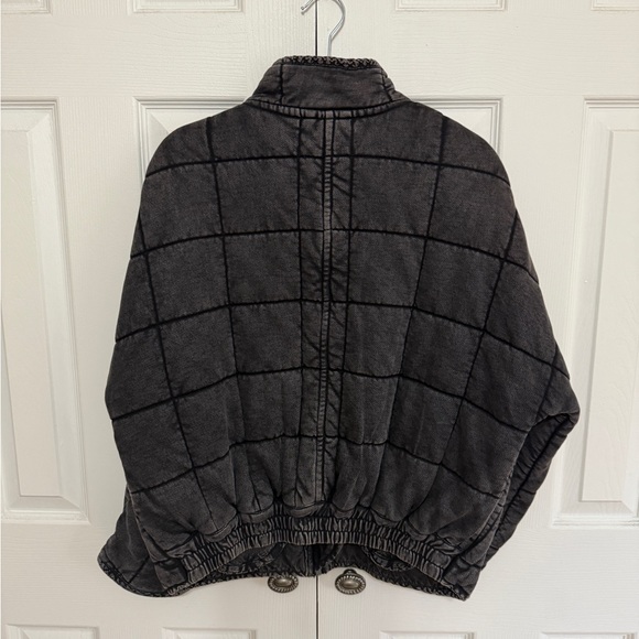 Free People Dolman Black/Grey Quilted Jacket - Picture 3 of 6